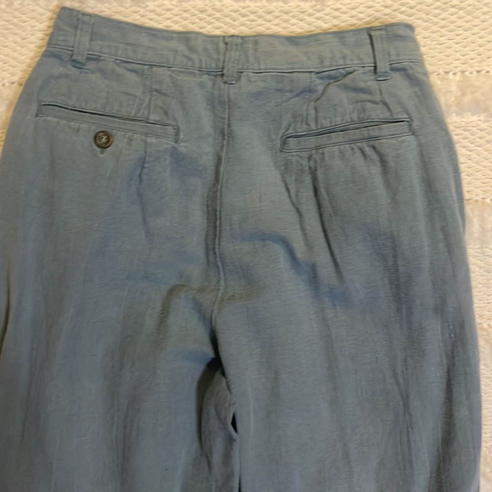 Calvin Klein linen pants green 10 Petite - Picture 10 of 16